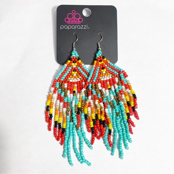 PAPARAZZI boho southwestern seed bead lightweight multicolor earrings.